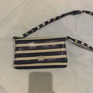 Kate Spade Navy and Cream Striped Crossbody Bag